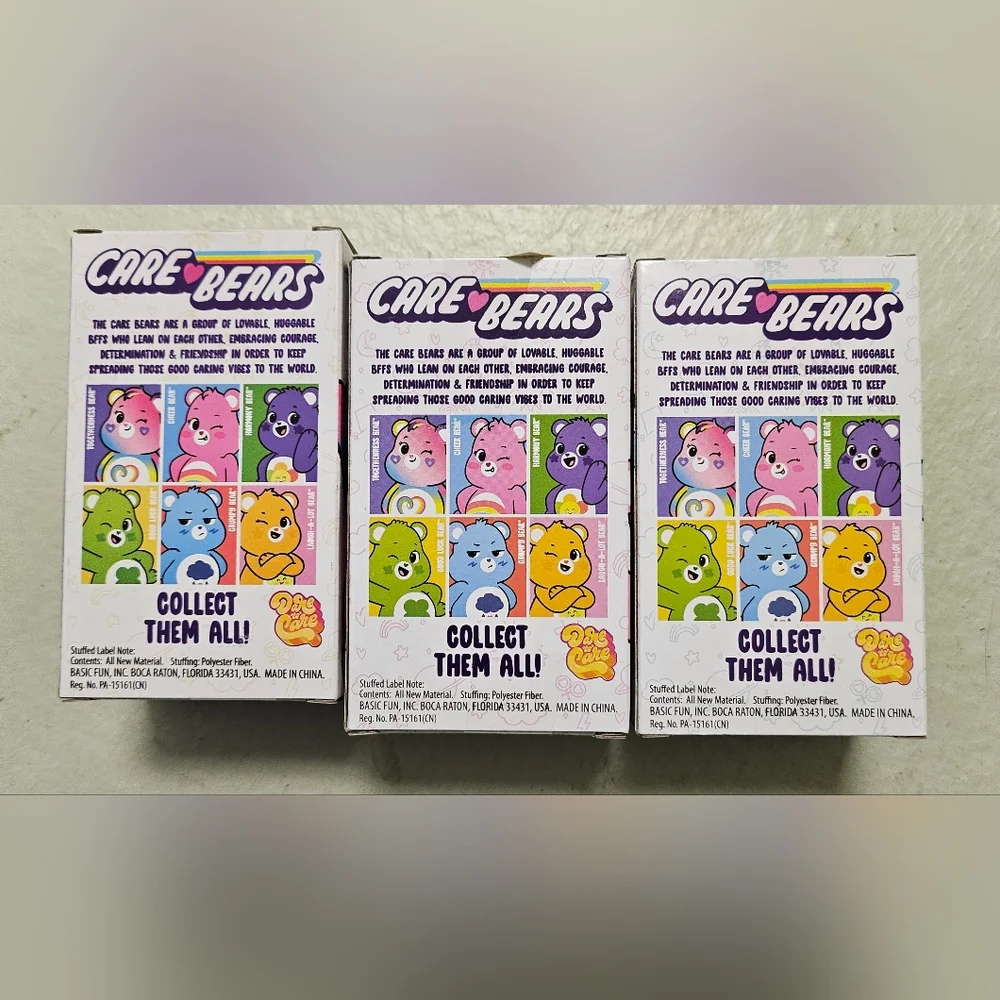 Care Bears Cheer Togetherness & Grumpy Bear 3 Micro Plush Toy‎ Lot Of 3 New